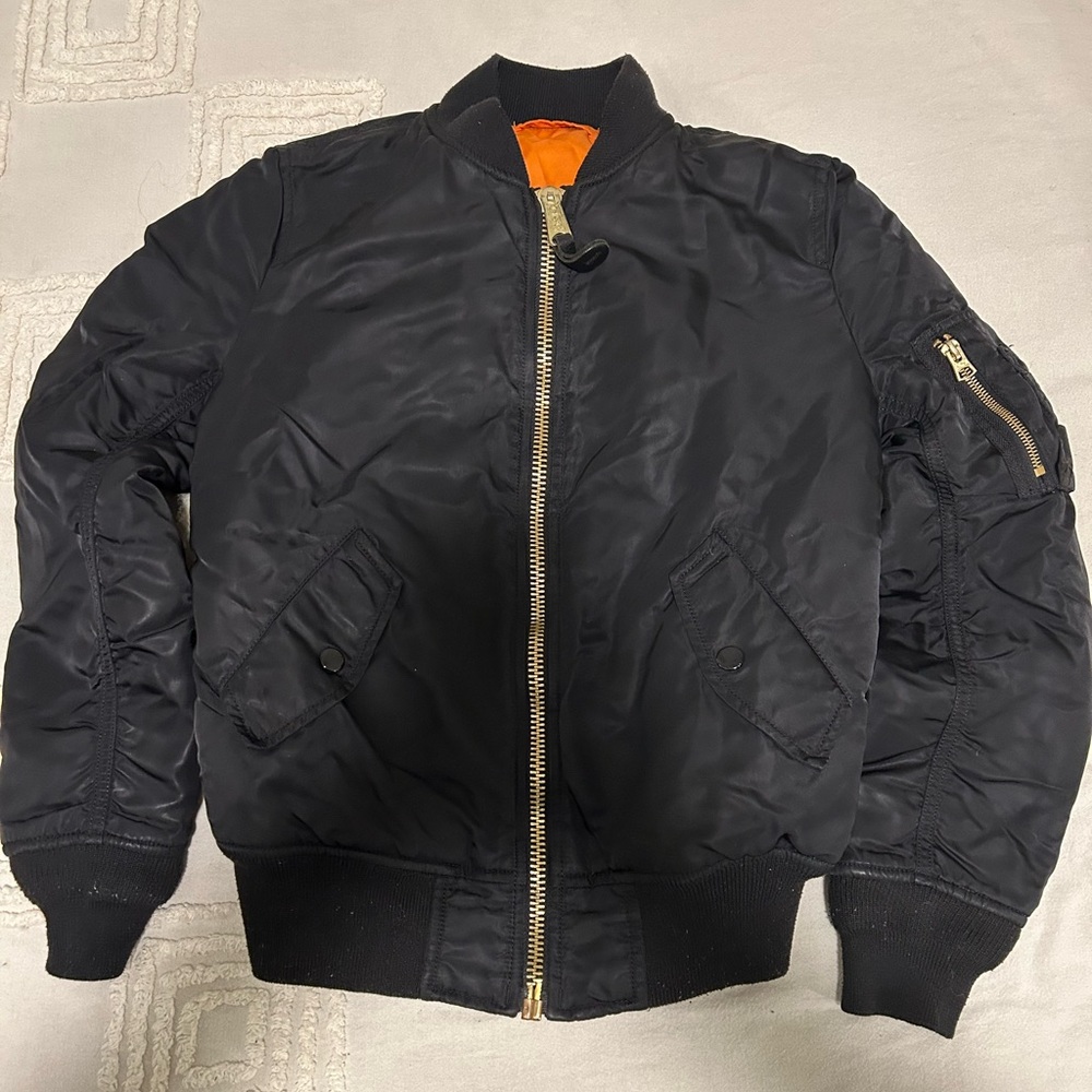Alpha industries black bomber jacket